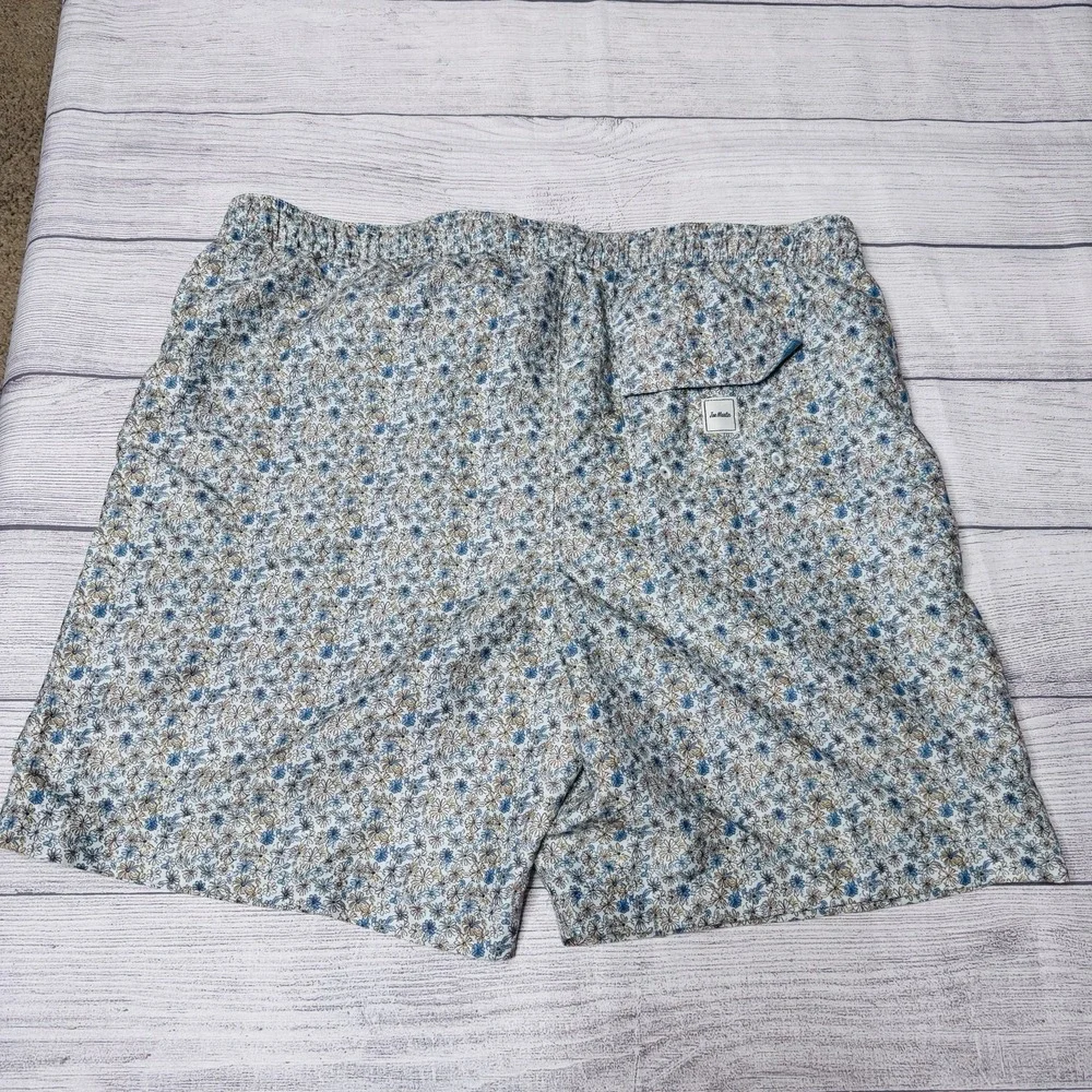 Joe Marlin Sky Gray Blue Brown Floral Lined Swim Trunk Men's Size Large NWT